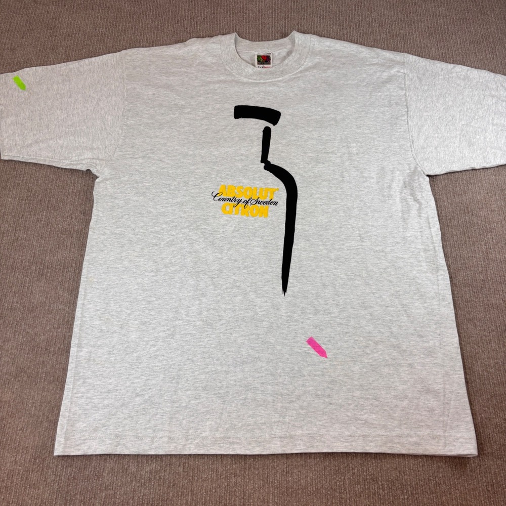 VTG 1996 Absolut Nantucket Citron Gray Promo T-Shirt Adult Size XL